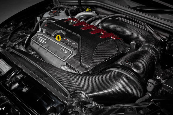 Eventuri Carbon + Red Kevlar Engine Cover - Audi 8Y / 8V RS3 / 8S TTRS