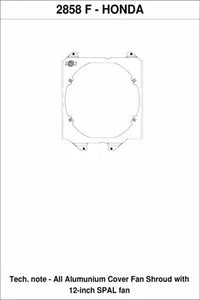 CSF 92-00 Civic All-Aluminum Fan Shroud w/ 12-inch SPAL Fan - Mirror