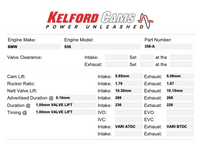 Kelford Cams - Stage 1 Camshaft Upgrade - BMW S58 M2/M3/M4 G8X