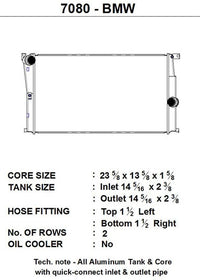 CSF BMW F2X 1/2-Series / F3X 3/4-Series / i30 (MT) All-Aluminum Radiator
