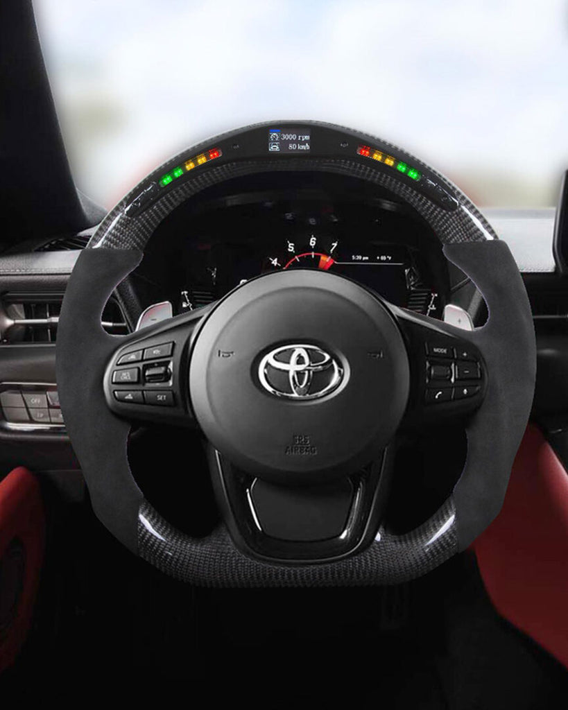 Toyota Supra A90 - Carbon Fibre Steering Wheel (With LED Race Display)
