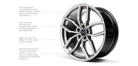 Racingline  19" x 8.5" R360 Rims, Silver ET44 -  Set of 4